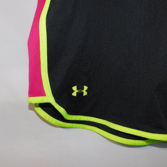 UNDER ARMOUR UA PERFORMANCE Mens S LOOSE FIT HEATGEAR SHORTS PINK Black yellow - Picture 3 of 7